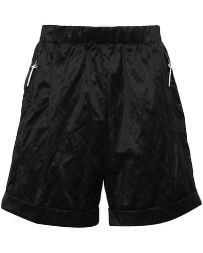 Balmain Crinkled Satin Bermuda Shorts - Black