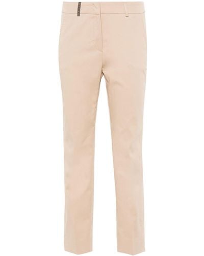Peserico Tapered-leg Tailored Trousers - Natural