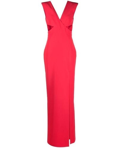 Genny Cut-out Wrap-bodice Gown - Red
