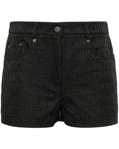Moschino Shorts con logo jacquard - Nero