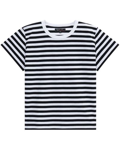 agnès b. Striped Cotton T-shirt - Blue