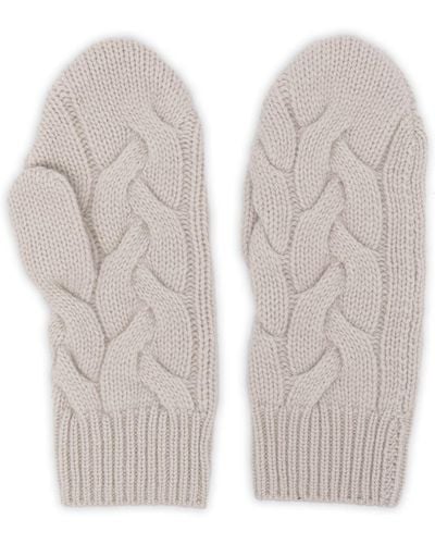 N.Peal Cashmere Cashmere Cable-knit Mittens - White