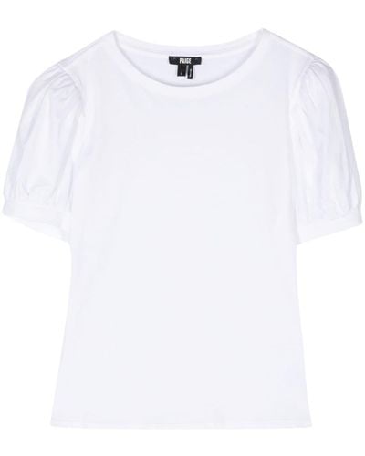 PAIGE T-shirt Matcha con maniche a palloncino - Bianco