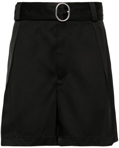 Jil Sander Pressed-crease Belted Shorts - Black