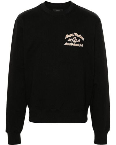 Amiri Logo-embroidered Cotton Sweatshirt - Black