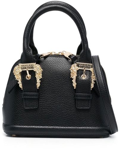 Versace Faux Leather Mini Tote Bag - Black