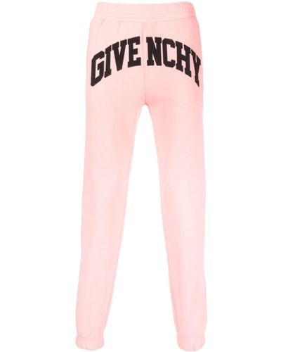 Givenchy Pantalon de jogging en coton à logo brodé - Rose