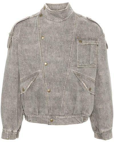 Guess USA Off-centre Canvas Jacket - Grey