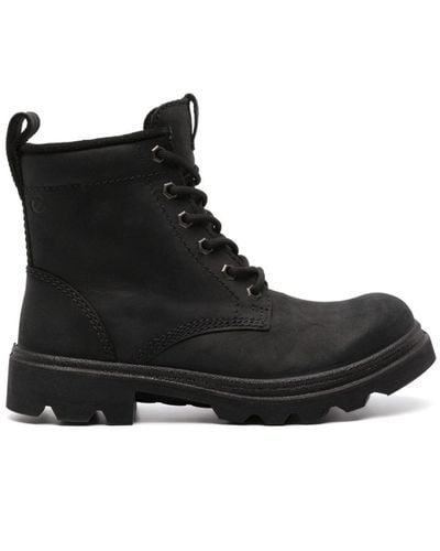 Ecco Grainer Lace-up Suede Boots - Black