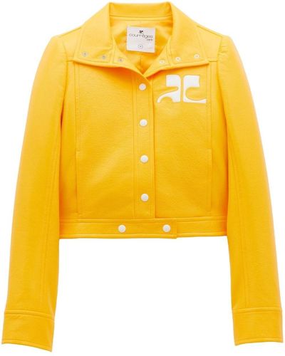 Courreges Chest Logo-patch Shirt Jacket - Yellow