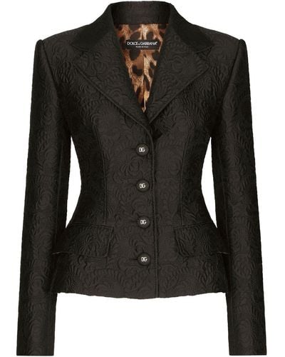 Dolce & Gabbana フローラル シングルジャケット - ブラック