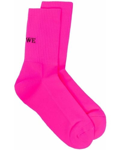 Loewe Logo-print Socks - Pink