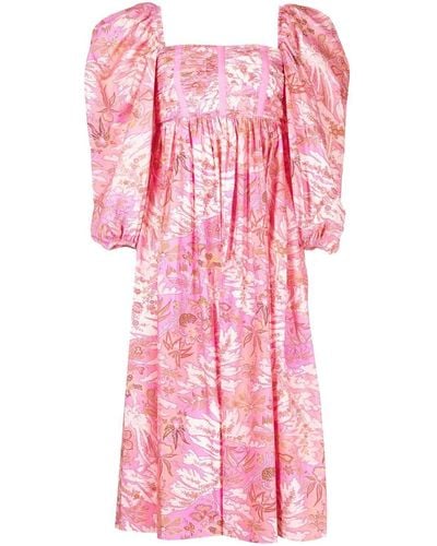 Ulla Johnson Leilani Floral-print Midi Dress - Pink