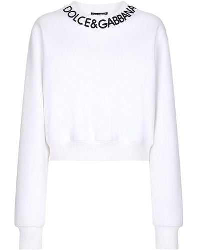 Dolce & Gabbana Sweater Met Geborduurd Logo - Wit