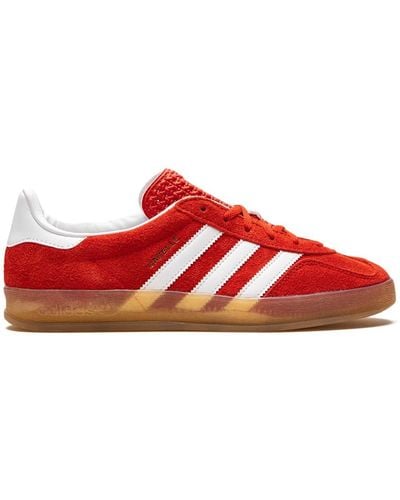 adidas Gazelle Indoor Sneakers aus Veloursleder mit Lederbesatz - Rot