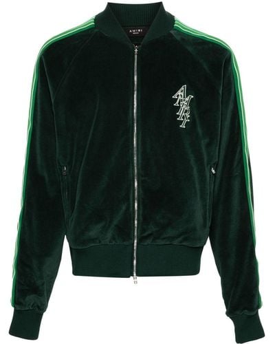 Amiri Stack Monogram Velvet Jacket - Green