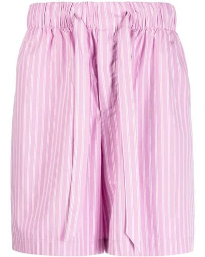 Tekla Gestreifte Pyjama-Shorts - Pink