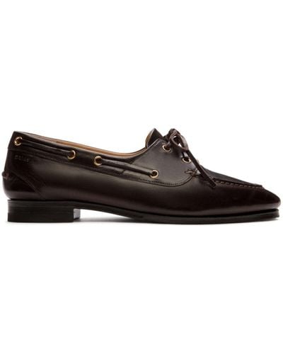 Bally Plume Leather Moccasins - Brown
