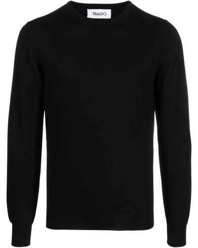 Eraldo Crew-neck Merino-wool Sweater - Black