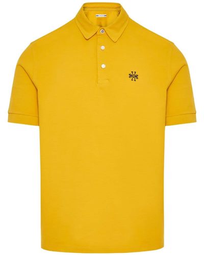 Jacob Cohen Pikee-Poloshirt mit Logo-Stickerei - Gelb