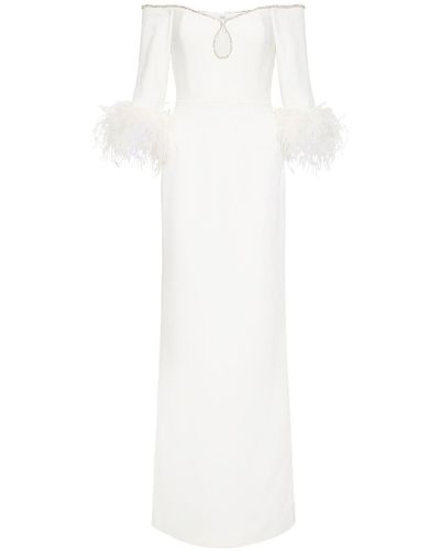 Rebecca Vallance Plume Keyhole-detail Gown - White