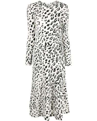 Polo Ralph Lauren Leopard-print Wool-blend Maxi Dress - White