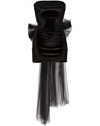 Atu Body Couture Oversize-bow Velvet Miniskirt - Black