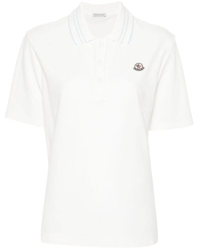 Moncler Poloshirt mit Logo-Applikation - Weiß