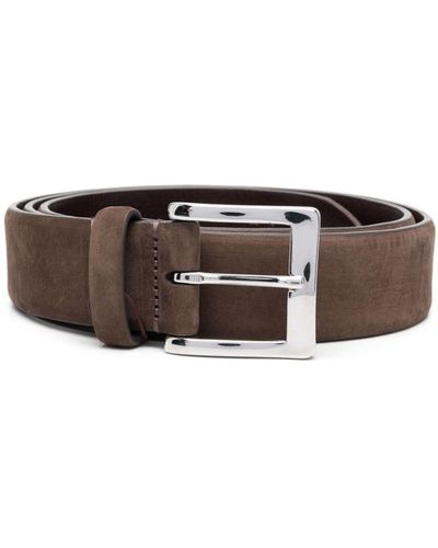 Moorer Buckle-fastening Leather Belt - Brown