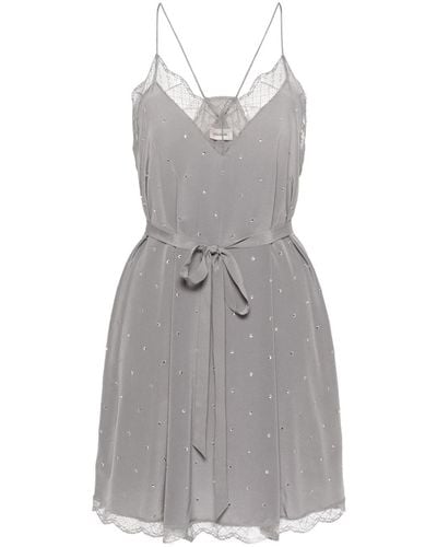Zadig & Voltaire Ristyz Rhinestone-embellished Mini Dress - Gray