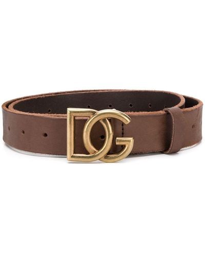 Dolce & Gabbana Cintura con fibbia DG - Marrone
