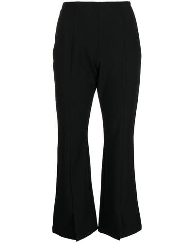 Izzue Flared rear logo-patch trousers - Nero