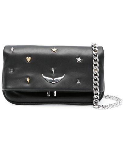 Zadig & Voltaire Clutch Rock Lucky Charms piccola - Nero