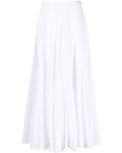Charo Ruiz Norma Fluted Maxi Skirt - White
