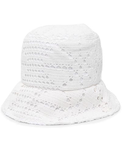 Comme des Garçons Crochet-knit Cotton Bucket Hat - White