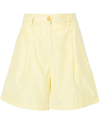 Forte Forte Pleat-detailing High-waisted Shorts - Yellow