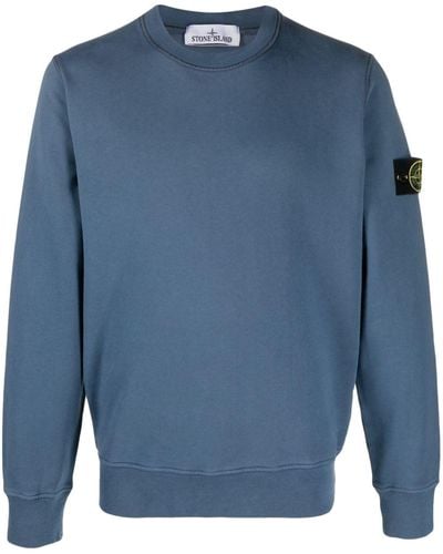 Stone Island Sweatshirt mit Kompass-Patch - Blau