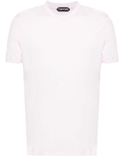 Tom Ford T-shirt Van Lyocellblend Met Gemêleerd Effect - Wit