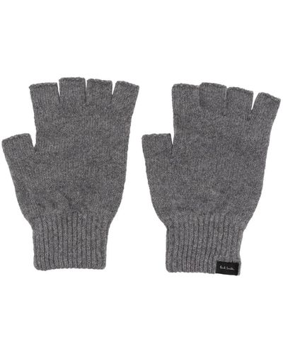 Paul Smith Knitted Cashmere Fingerless Gloves - Gray