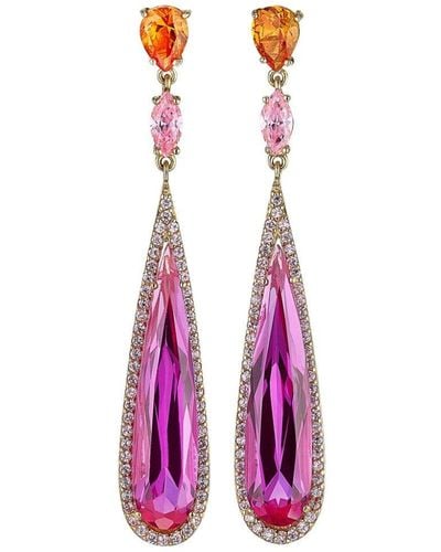 Anabela Chan 18kt Rose Gold Shard Sapphire Earrings - Pink
