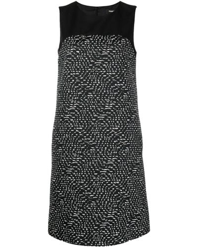 Paule Ka Panelled-design Tweed Dress - Black
