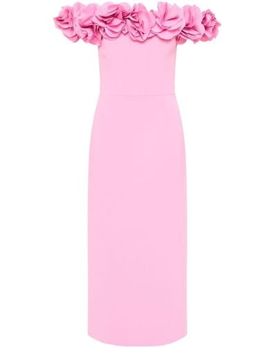 Rebecca Vallance Odetta Ruffled Midi Dress - Pink
