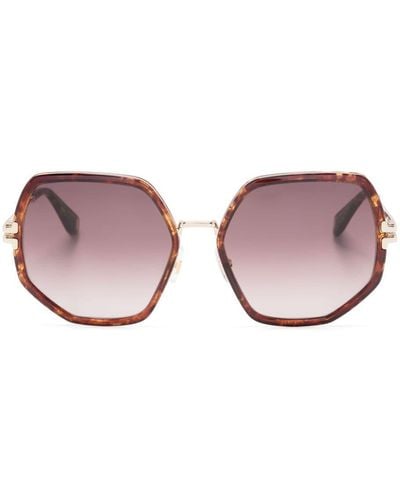 Marc Jacobs Tortoiseshell Geometric-frame Sunglasses - Pink