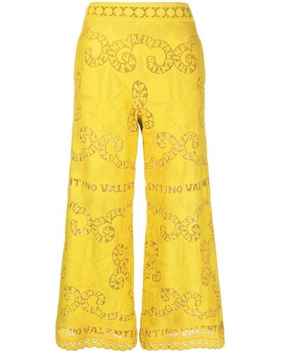 Yellow Valentino Garavani Pants, Slacks and Chinos for Women | Lyst