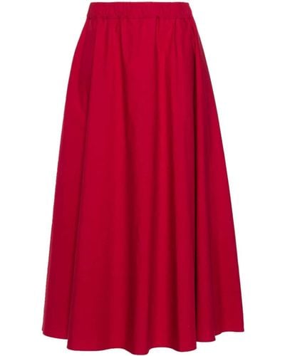 P.A.R.O.S.H. Poplin Cotton Skirt - Red