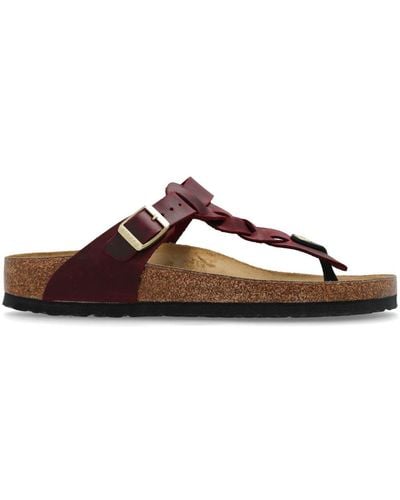 Birkenstock Gizeh Braided Leather Sandals - Brown