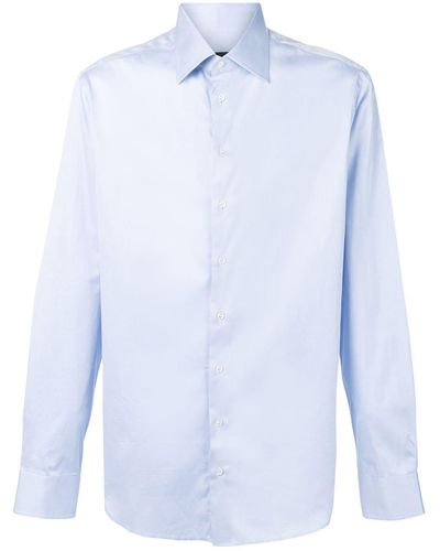 Giorgio Armani Chemise à col pointu - Bleu
