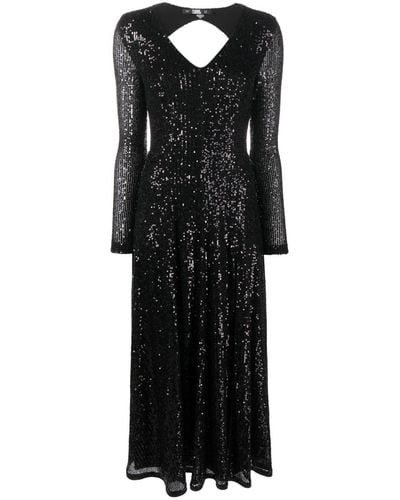 Karl Lagerfeld Sequin-embellished Maxi Dress - Black