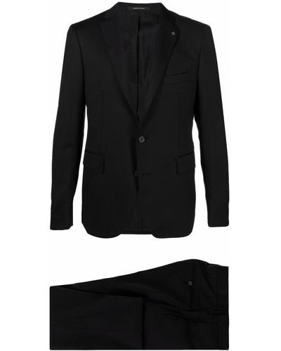 Tagliatore Fitted Single-Breasted Suit - Black