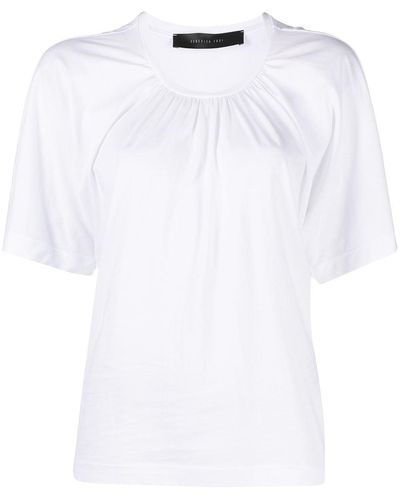 FEDERICA TOSI ドレープ Tシャツ - ホワイト